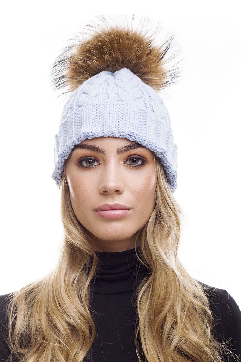 Baby blue cheap bobble hat