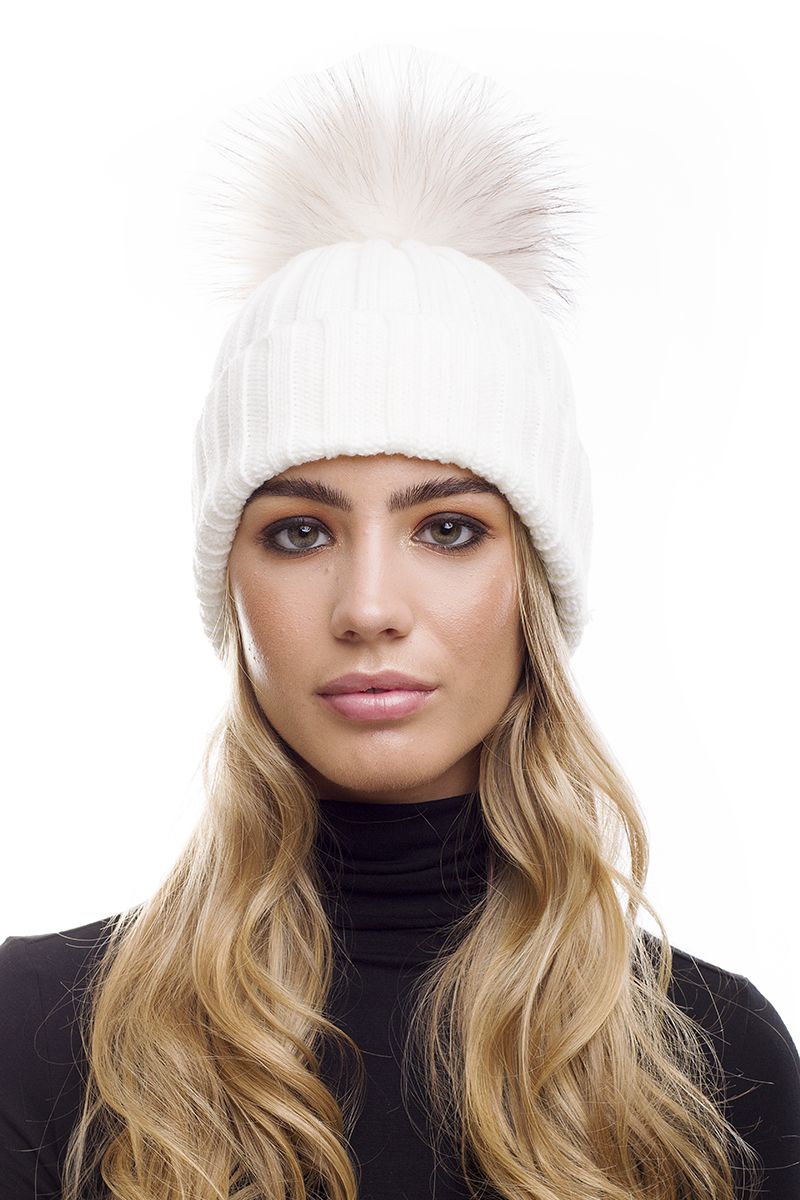 Wooly hat with hot sale large pom pom